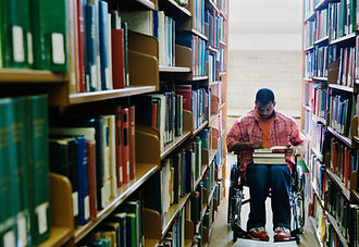 Reading Books in Library